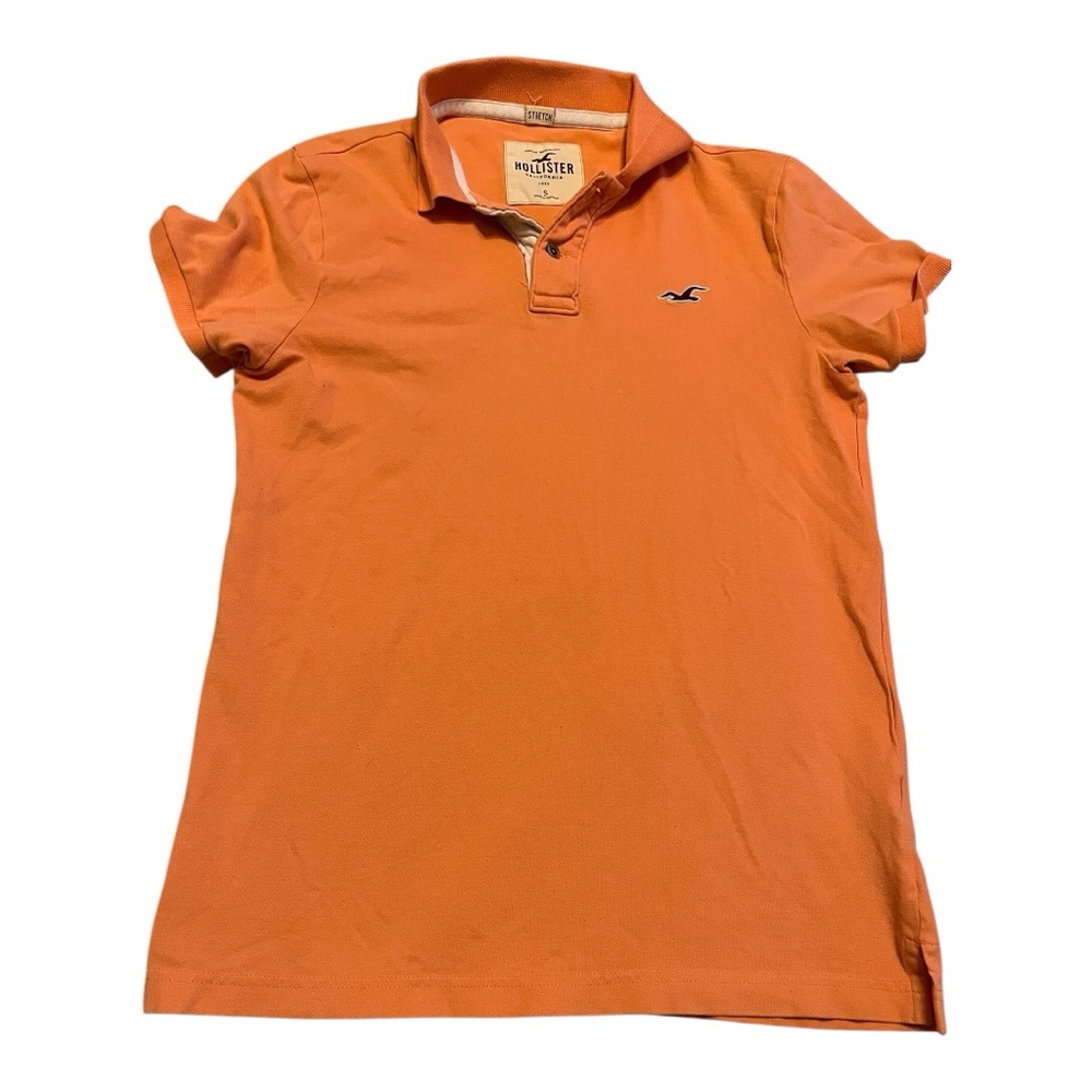 Hollister Men’s Orange Stretch Polo Shirt Size Small‎ - Picture 2 of 7